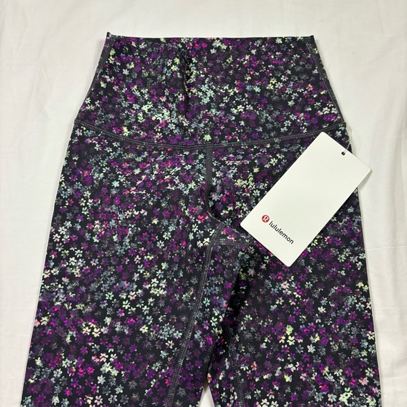 Lululemon Wunder Train HR Tight 25” Legging FLRM Floral Purple Women's Size 2 - Picture 2 of 5